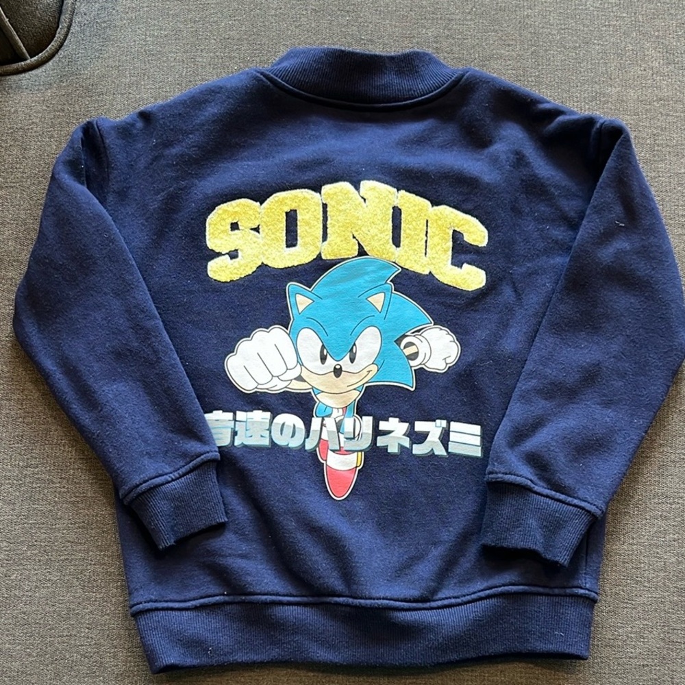 Sonic Kids Navy Blue Sweatshirt Jacket